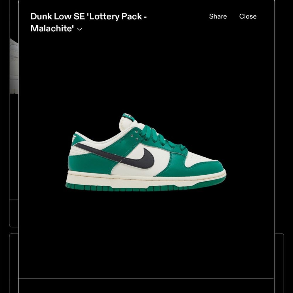 Nike Dunk Low Green and White Sneakers